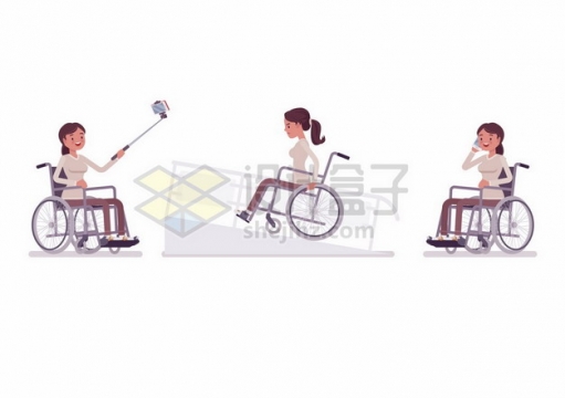 坐在轮椅上的残疾人544336png矢量图片素材