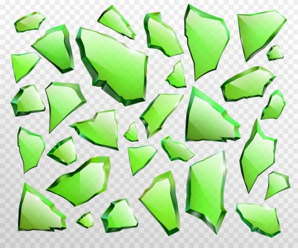 各种半透明绿色玻璃碎片图片免抠素材
