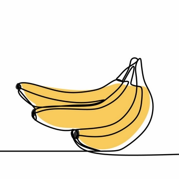 简约线条上色风格香蕉美味水果png图片免抠EPS矢量素材