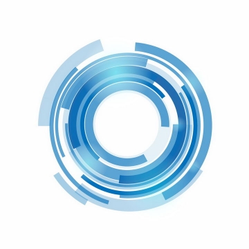 经典蓝色科幻科技风格圆环装饰png图片免抠ai矢量素材