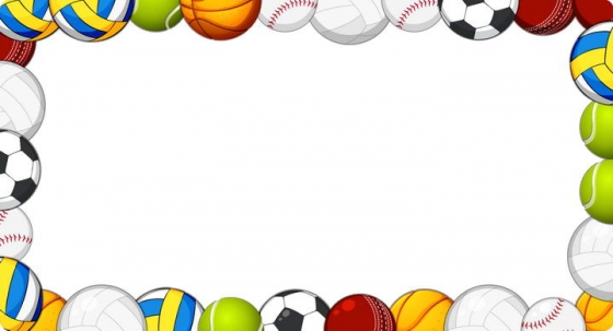 足球篮球排球等各种球类组成的边框图片免抠素材
