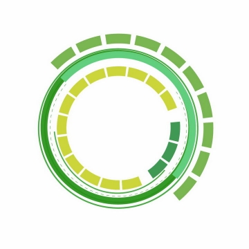 绿色科幻科技风格圆环装饰png图片免抠ai矢量素材