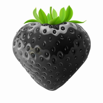 黑色的草莓美味水果png图片素材
