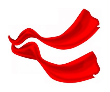 两条飘扬的红色绸缎面丝绸红旗装饰2679095png图片素材