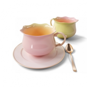 两套彩色欧式英式咖啡杯陶瓷杯742932png图片素材