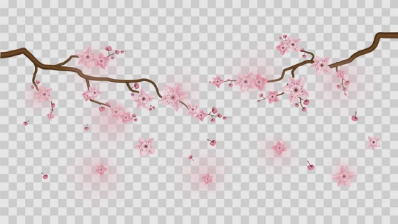 中国风粉色樱花桃花枝头图片免抠素材