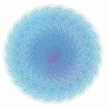 抽象蓝色线条组成的圆形花纹图案png图片免抠ai矢量素材