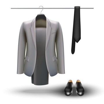 西装西裤领带和皮鞋商务男装图片免抠矢量素材