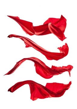 4款飘扬的红色绸缎面丝绸红旗装饰732147png图片素材