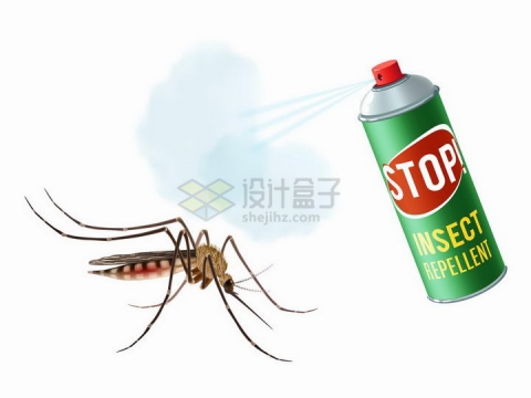 用杀虫剂杀死蚊子png图片免抠矢量素材