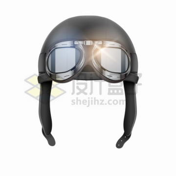带护目镜的复古飞行员飞行帽飞行头盔png图片素材