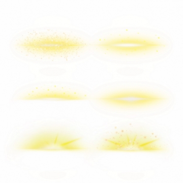 6款黄色光芒效果发光感光效果装饰244144PSD免抠图片素材