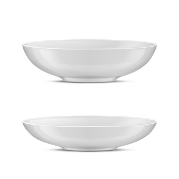 两款白色陶瓷盘子餐具图片免抠素材