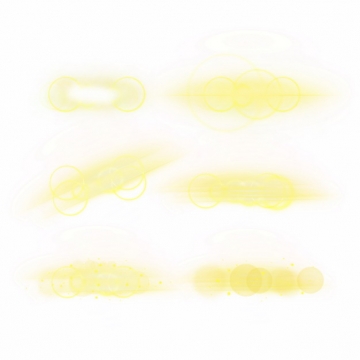 6款黄色光芒效果发光感光效果装饰175030PSD免抠图片素材