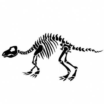 恐龙骨架化石剪影png图片免抠素材510900