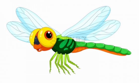 开心的蜻蜓可爱卡通动物png图片免抠矢量素材