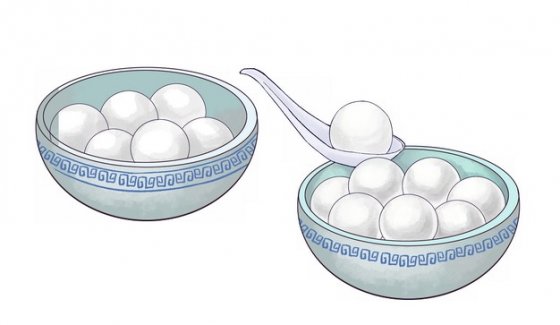 两碗汤圆手绘美食314924图片素材