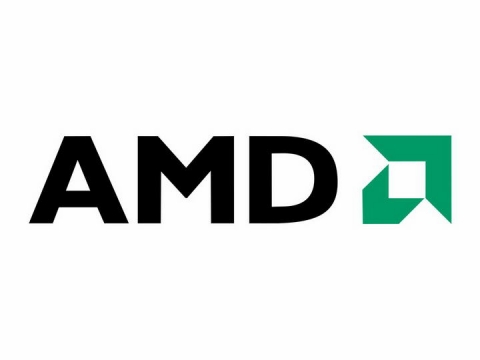 横版绿色CPU处理器品牌AMD品牌标志LOGO图片免抠素材