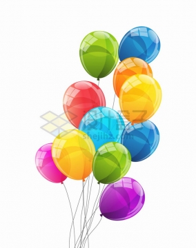 反光光泽的彩色气球png图片免抠矢量素材