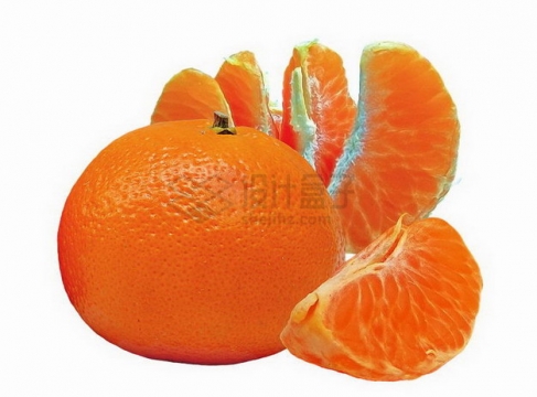 剥开的橘子蜜桔贡桔png图片素材