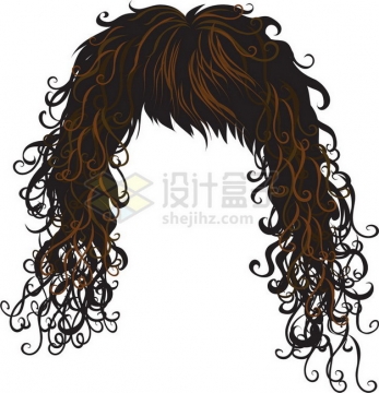 亚麻色女性卷发造型发型png免抠图片素材