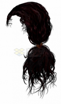 扎辫子的女性卷发造型发型png免抠图片素材