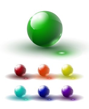 7款透光的彩色玻璃球图片免抠矢量素材
