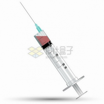 彩色液体比较粗的一次性注射器针筒医疗用品png图片免抠矢量素材