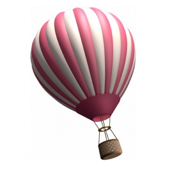 粉色白色条纹热气球120916png图片素材