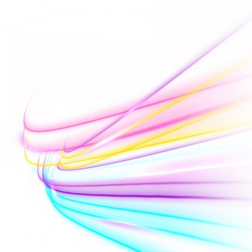 绚丽的七彩虹色发光曲线线条装饰567861png图片素材