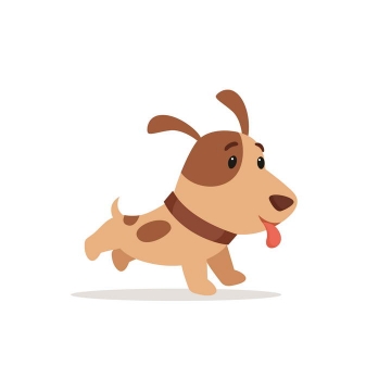 卡通可爱风格奔跑的宠物狗小狗图片免抠素材