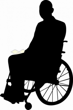 坐轮椅的残疾人剪影png图片素材78879834