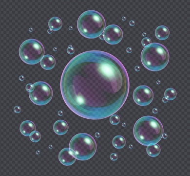 彩色气泡肥皂泡漂浮着的泡泡免抠矢量图素材