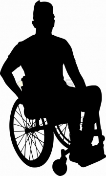 坐轮椅的残疾人剪影png图片素材33408968