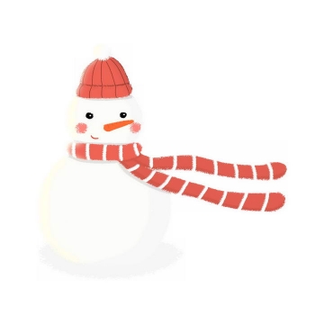 冬天戴着围巾的可爱卡通雪人免抠PNG图片素材