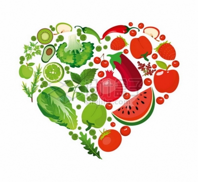 各种蔬菜水果组成的心形图案287962png图片素材
