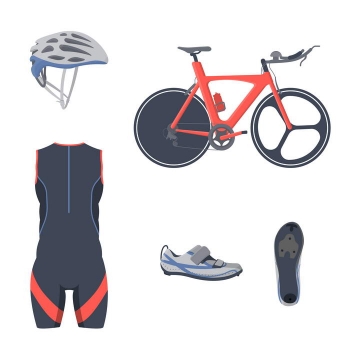 头盔自行车运动鞋等场地自行车赛运动装备图片免抠素材