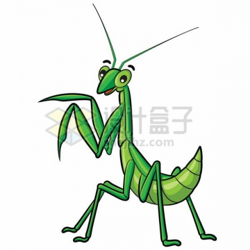比较可爱的绿色卡通螳螂png图片免抠矢量素材
