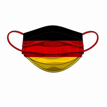 德国国旗图案的一次性医用口罩png图片免抠矢量素材