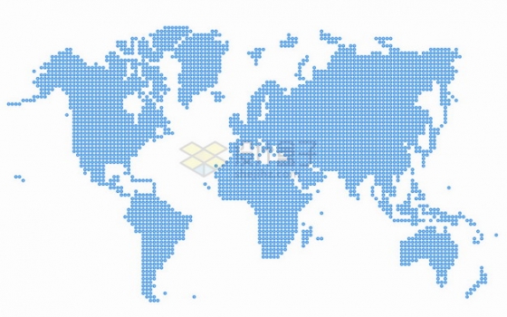 蓝色圆点组成的世界地图图案png图片素材
