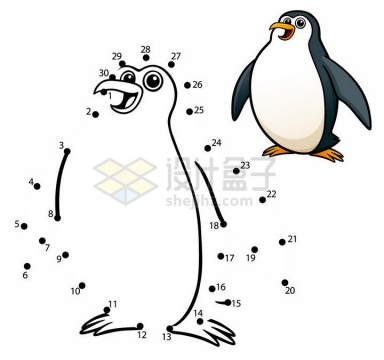 儿童绘画游戏画一个企鹅png图片免抠素材