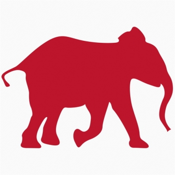 一头奔跑的红色大象剪影340762png图片免抠素材
