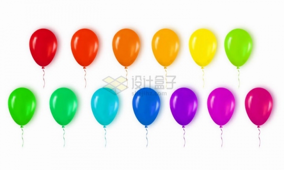 各种七彩色的气球png图片免抠矢量素材