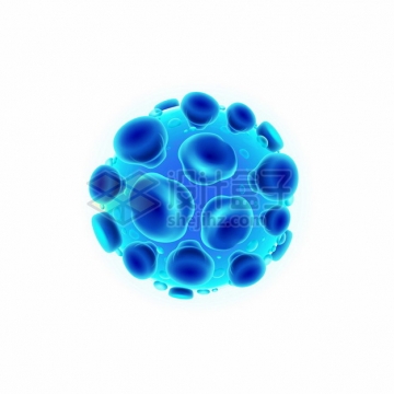 蓝色3D立体冠状病毒267185png图片素材