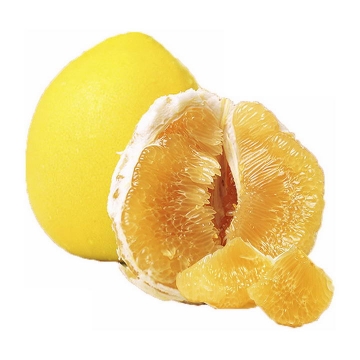 剥开的黄色水果美味柚子png免抠图片